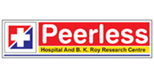 Peerless Hospital and B.K. Roy Research Centre logo with red and blue colors